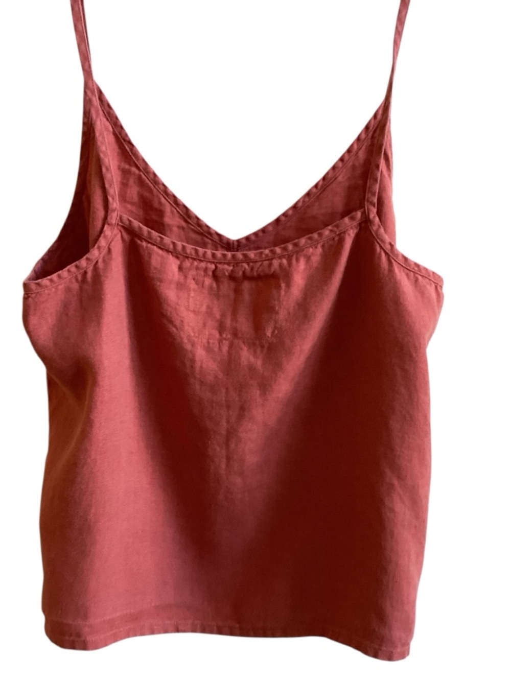 Not Perfect Linen Loose Tank Top Rust Misses size L - Picture 4 of 4